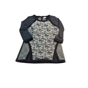 Anthropologie Harlyn Adelaide XL Grey Pullover Tunic Colorblock‎ Sweater